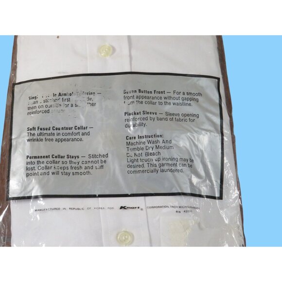 Vintage The Challenger Long Sleeve White Dress Shirt 15.5-32 By Kmart - Picture 4 of 6